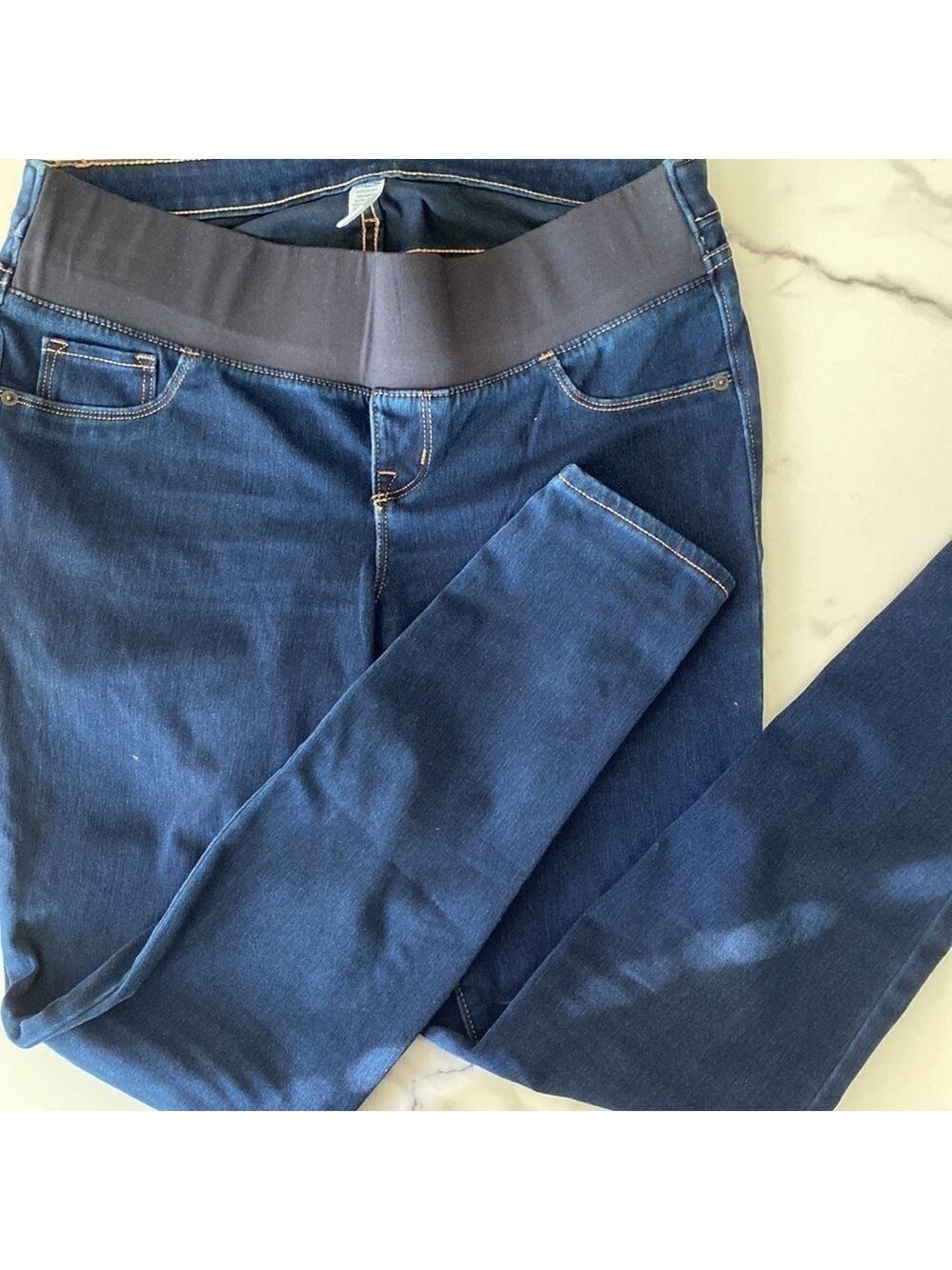 Old Navy Maternity Front Low-Panel Skinny Leg Stretch Dark Blue Rockstar Jeans